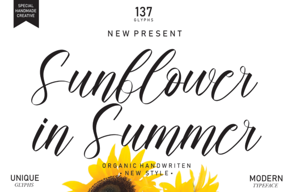 Bring Charm to Your Creations with Sunflower in Summer Font